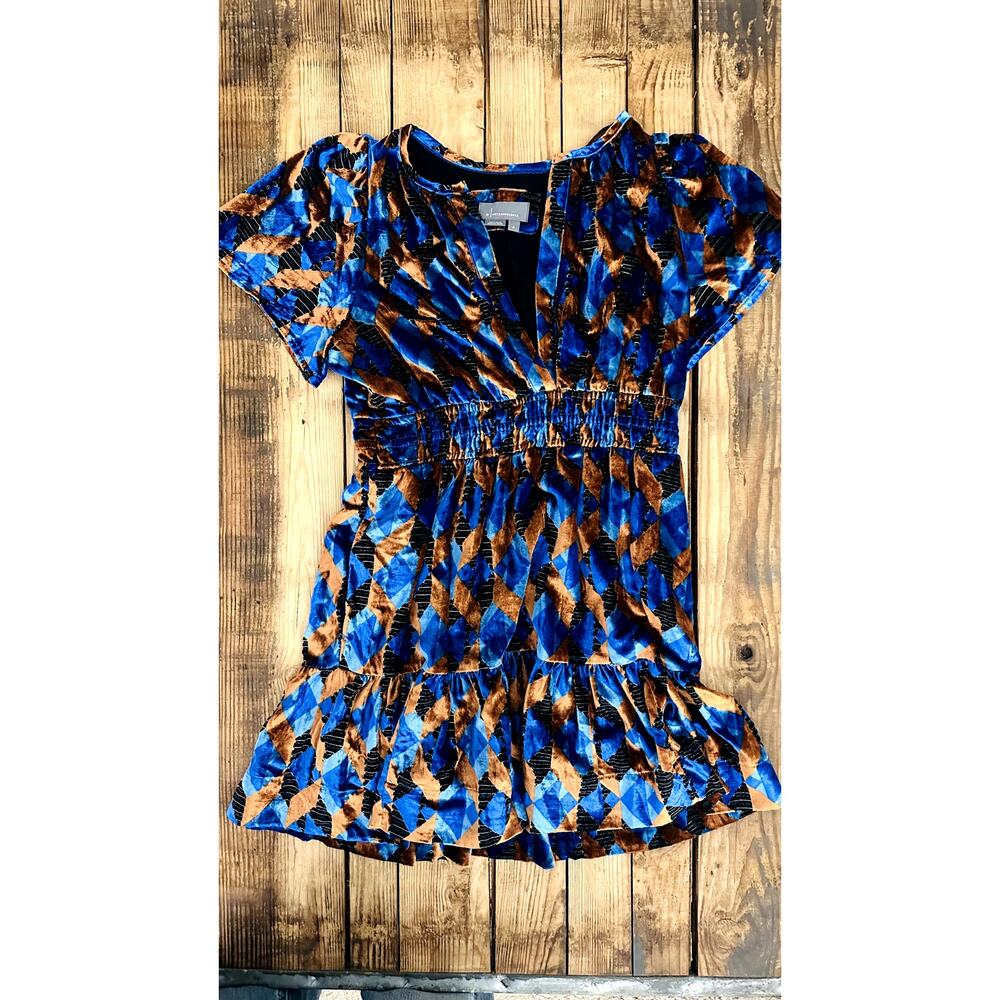 Anthropologie Velvet‎ Puffer Sleeve Mini Dress Medium